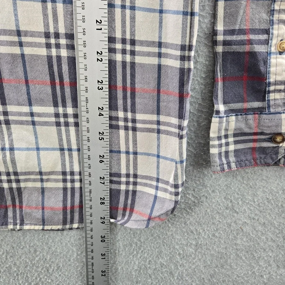 Levi's Men Button Up Shirt XL Navy Plaid Long‎ Sleeve Work Heavyweight